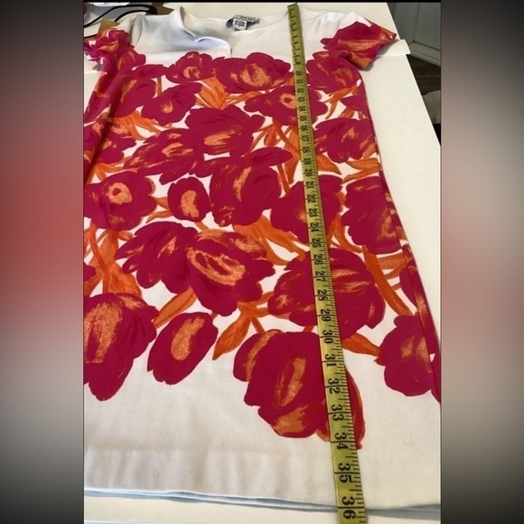 Joan Vass T-shirt Floral Printed Spring Summer Dress Swimsuit Coverup Size 0 - Picture 6 of 7